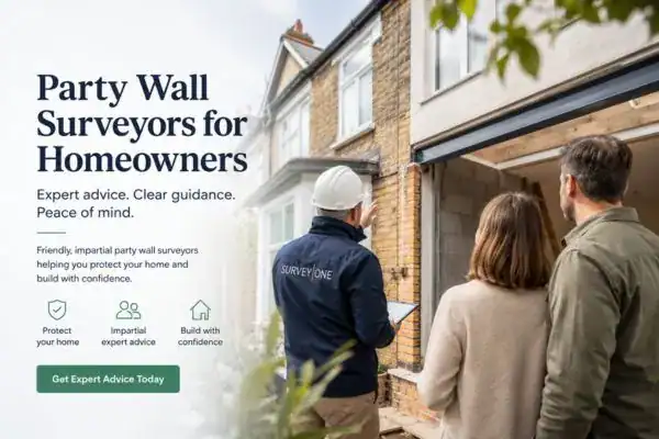 Image of couple with Party wall survey from Survey One Wandsworth